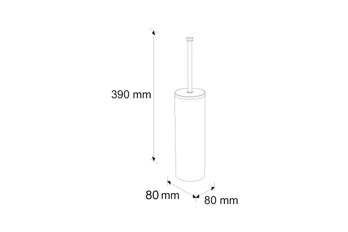 SZCZOTKA DO WC Z UCHWYTEM STOJĄCA TUBA Z PRZYKRYWKĄ, STAL POLEROWANA SZ19C
