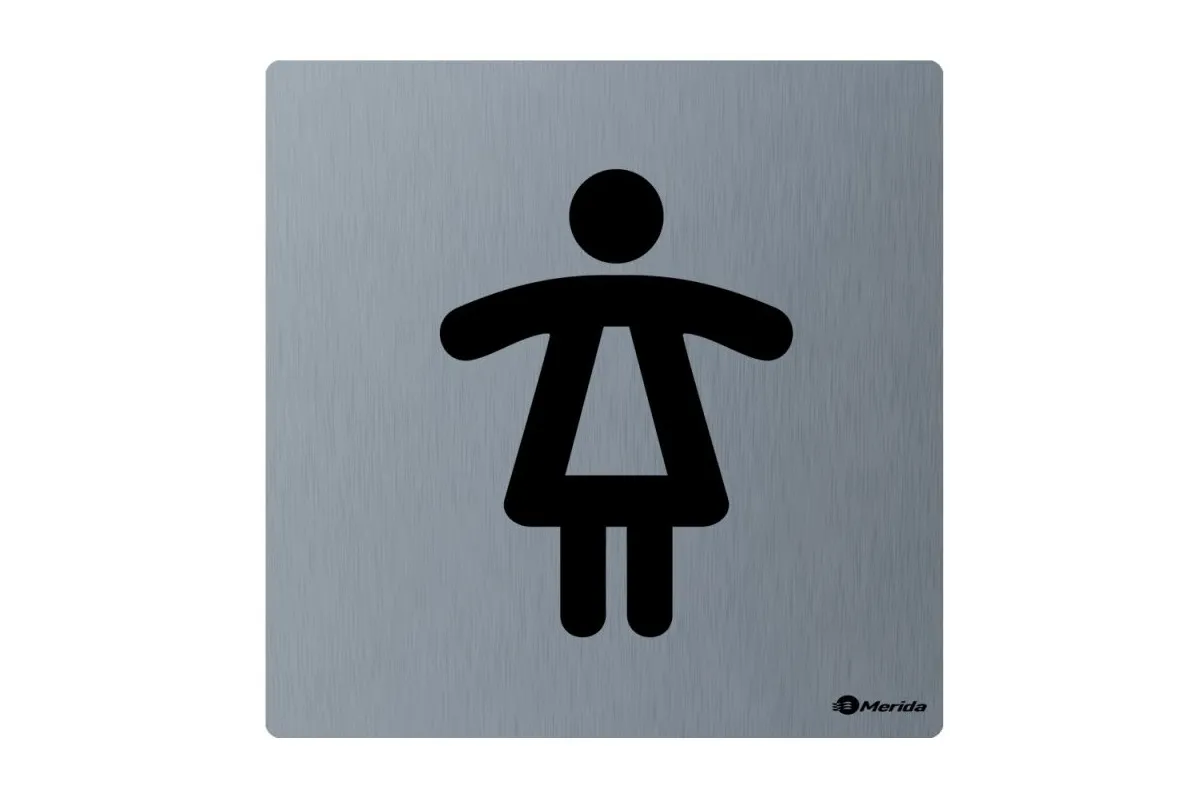 PIKTOGRAM ZE STALI NIERDZEWNEJ - TOALETA DAMSKA WYM. 100 X 100 X 2 MM, STAL MATOWA GSM007