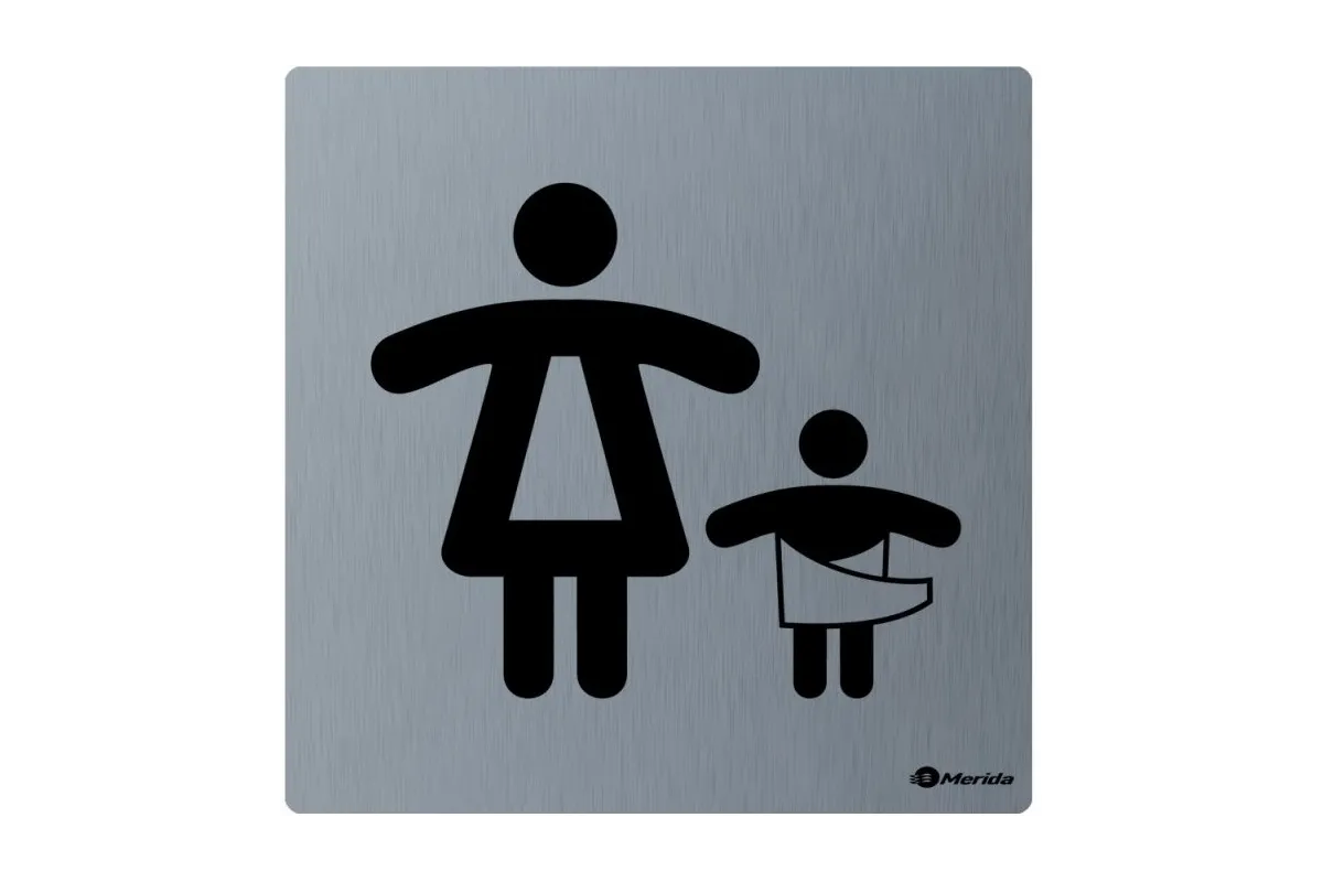 PIKTOGRAM - POMIESZCZENIE DLA MATKI Z DZIECKIEMWYM. 100 X 100 X 2 MM, STAL MATOWA GSM010