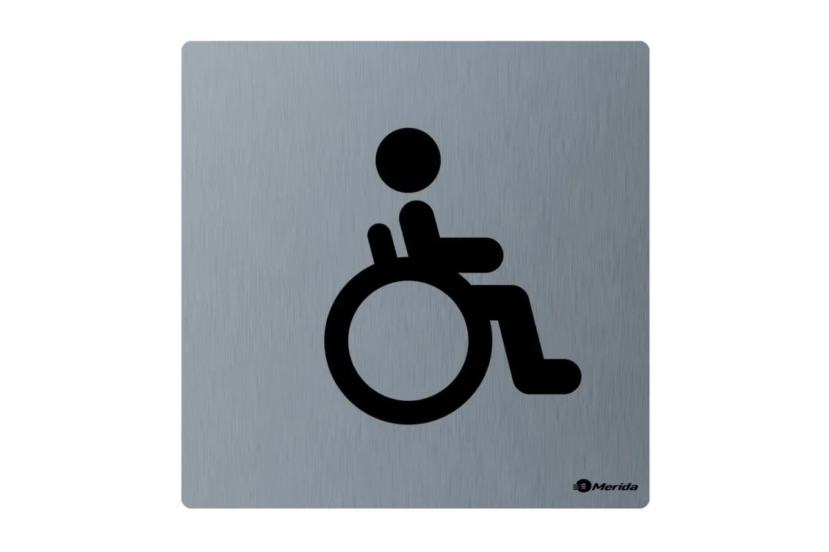 PIKTOGRAM - TOALETA DLA NIEPEŁNOSPRAWNYCH, WYM. 100 X 100 X 2 MM, STAL MATOWA GSM009