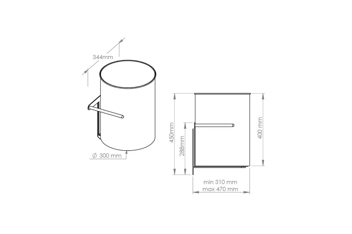KOSZ PODBLATOWY REGULOWANY pojemność 30 L, wersja matowa KWM101