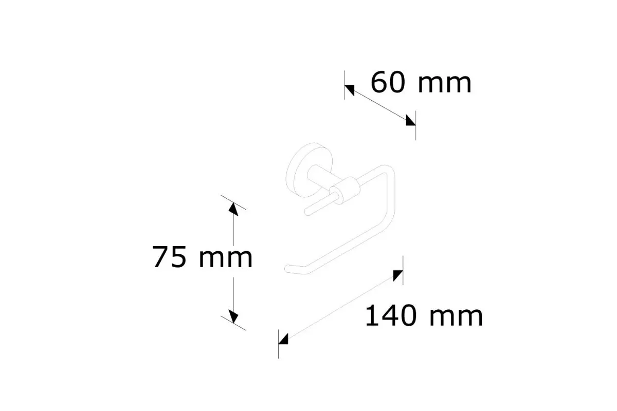 Uchwyt na papier toaletowy,odkryty, polerowany Merida MHA03