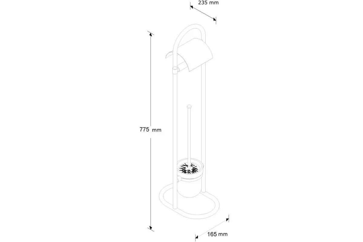 SZCZOTKA DO WC STOJĄCA Z UCHWYTEM NA PAPIER TOALETOWY MERIDA SZMUA