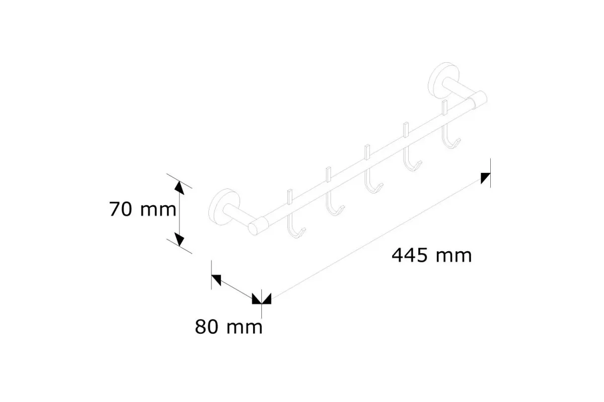 DRĄŻEK Z 5 HACZYKAMI DŁUGOŚĆ 400 MM MERIDA MHW11