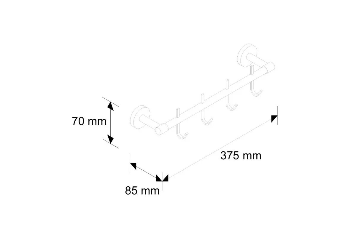 Drążek z haczykami z 4 haczykami długość 300 mm Merida MHW12