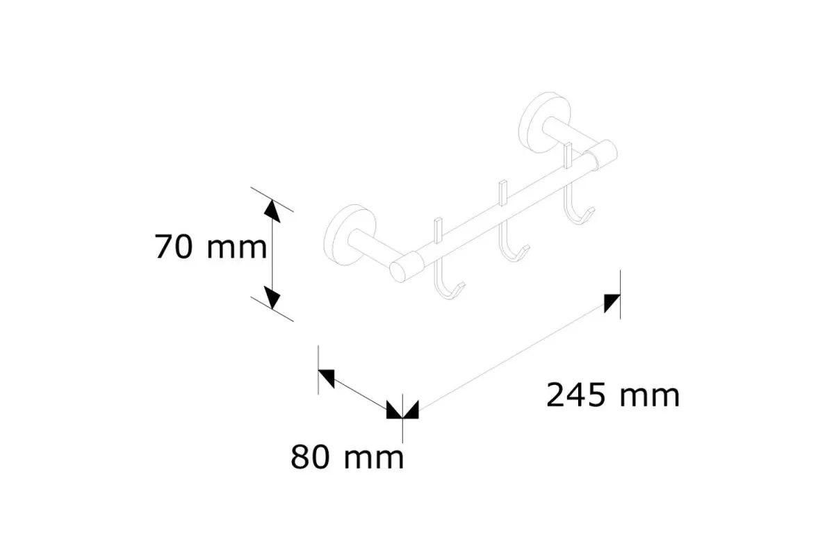 DRĄŻEK Z 3 HACZYKAMI długość 200 mm MERIDA MHW13