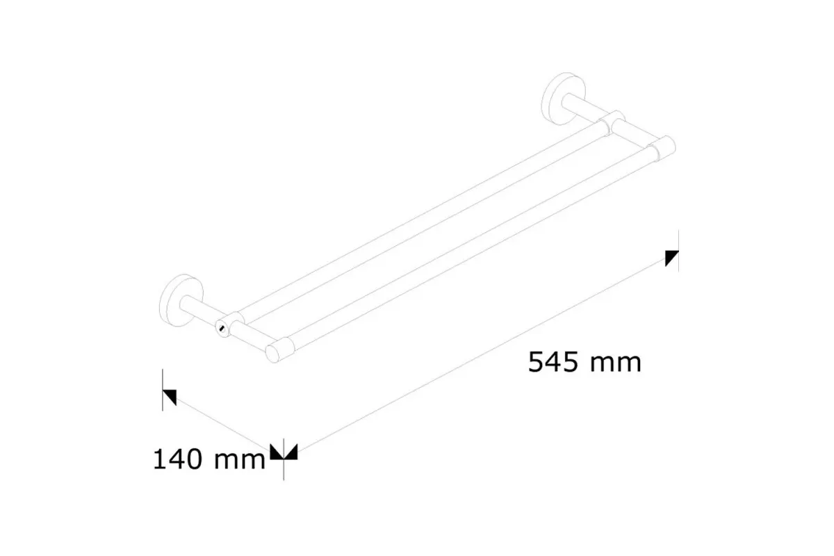 DRĄŻEK NA RĘCZNIKI PODWÓJNY długość 500 mm Merida MHW07