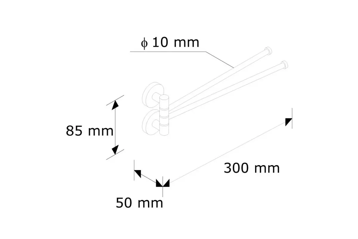 WIESZAK RUCHOMY PODWÓJNY długość 300 mm Merida MHW16