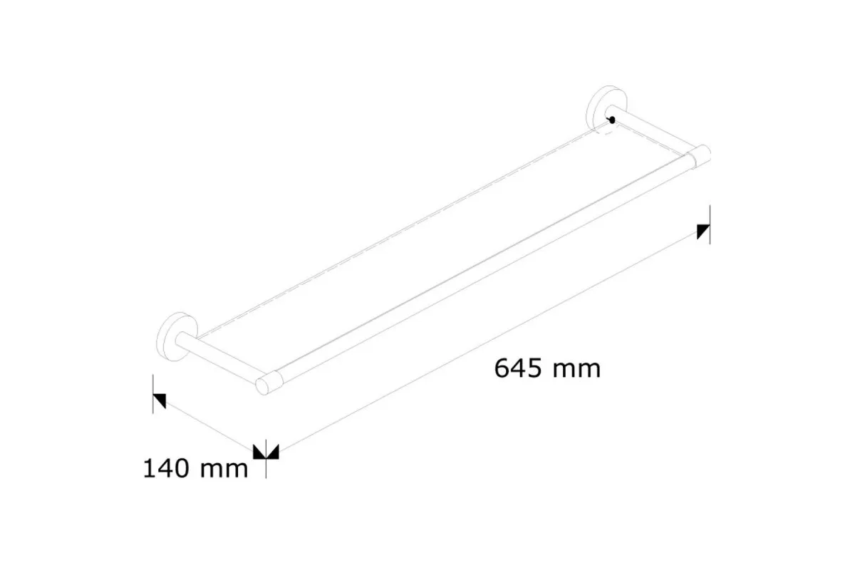 PÓŁKA SZKLANA DŁUGOŚĆ 600MM MERIDA MHP01