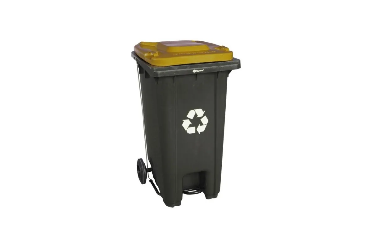 KOSZ NA ODPADY SZARY OTWIERANY PRZYCISKIEM PEDAŁOWYM 120 L (POKRYWĘ KUPUJE SIĘ OSOBNO) Merida KJS412