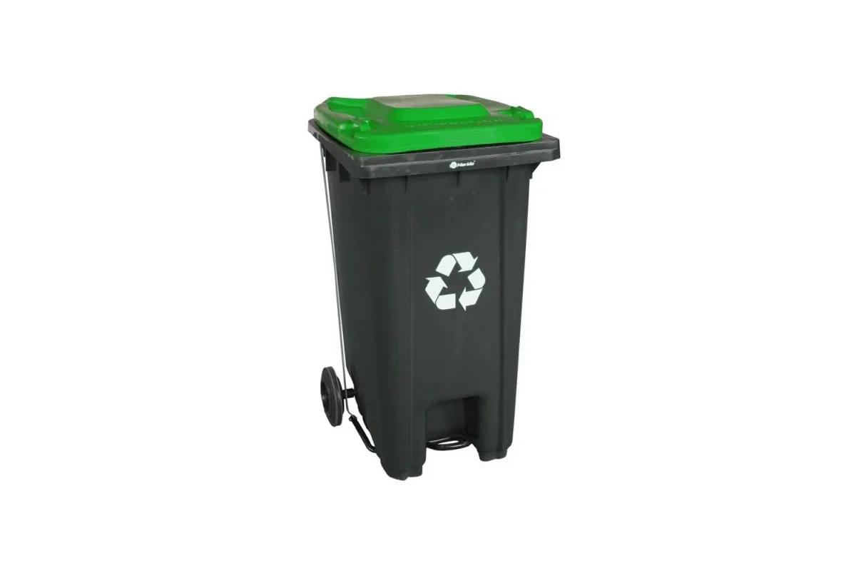 KOSZ NA ODPADY SZARY OTWIERANY PRZYCISKIEM PEDAŁOWYM 120 L (POKRYWĘ KUPUJE SIĘ OSOBNO) Merida KJS412