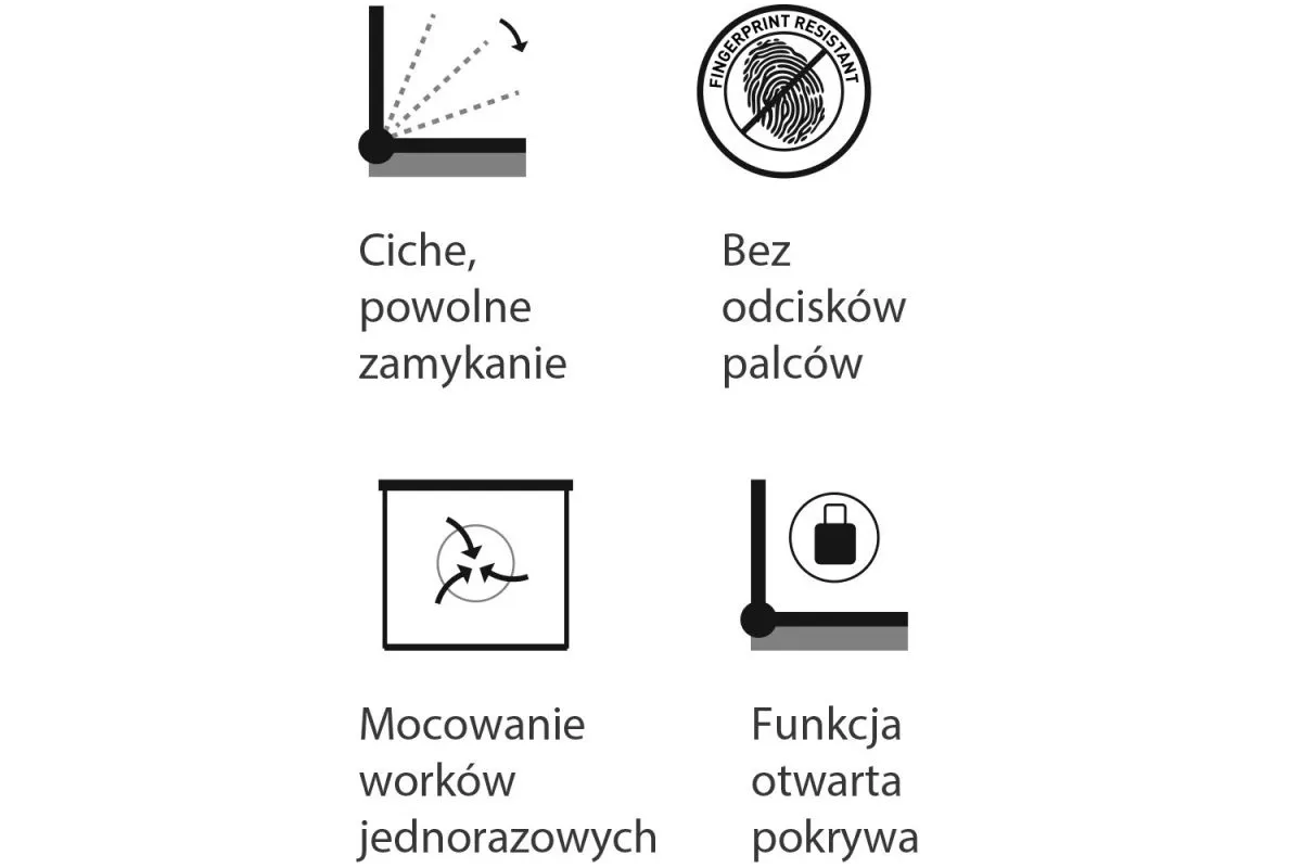 KOSZ PEDAŁOWY TOP SILENT LUNA, POJEMNOŚĆ 20 L, METALOWY, BIAŁY KIB421