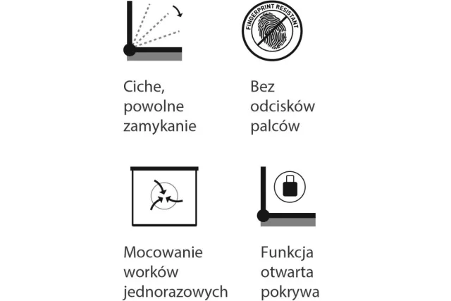 KOSZ PEDAŁOWY TOP SILENT LUNA, POJEMNOŚĆ 20 L, METALOWY, BIAŁY KIB421