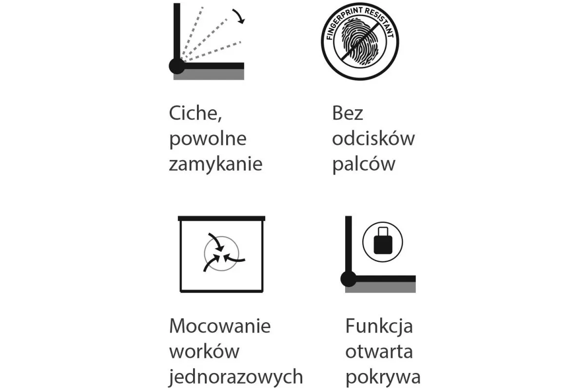KOSZ PEDAŁOWY TOP SILENT LUNA, POJEMNOŚĆ 20 L, STAL MATOWA MERIDA KIM421