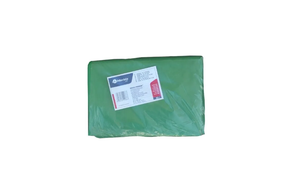 Jednorazowe worki na śmieci składane, pojemność 70 l, zielone, PACZKA 50 SZT., W30Z