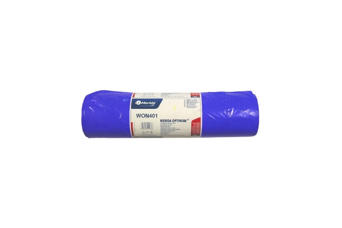 Jednorazowe worki na śmieci Merida Optimum, pojemność 160 l, niebieskie, ROLKA 25 SZT. WON401
