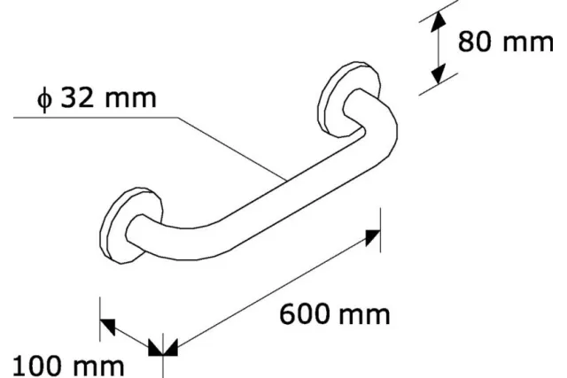 Poręcz prosta Merida TPC02, długość 600 mm