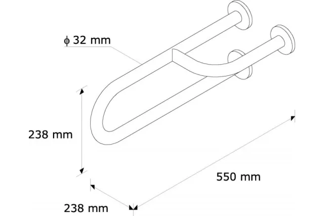 Poręcz umywalkowa prawa Merida TPC03, długość 550 mm