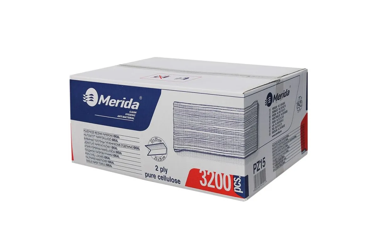 Pojedyncze ręczniki papierowe MERIDA TOP, karton 3 200 szt. PZ15