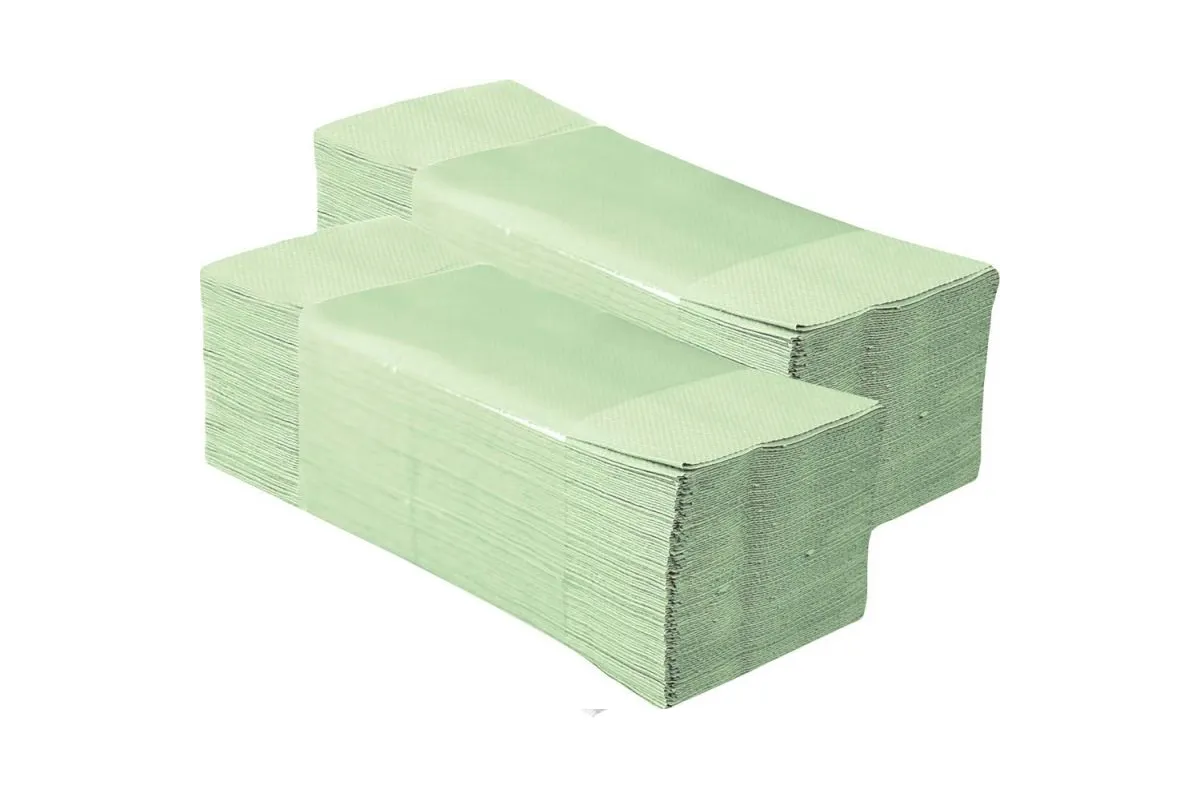 Pojedyncze ręczniki papierowe ECONOMY, ZIELONE, JEDNOWARSTWOWE, karton 4 000 szt. PZ21