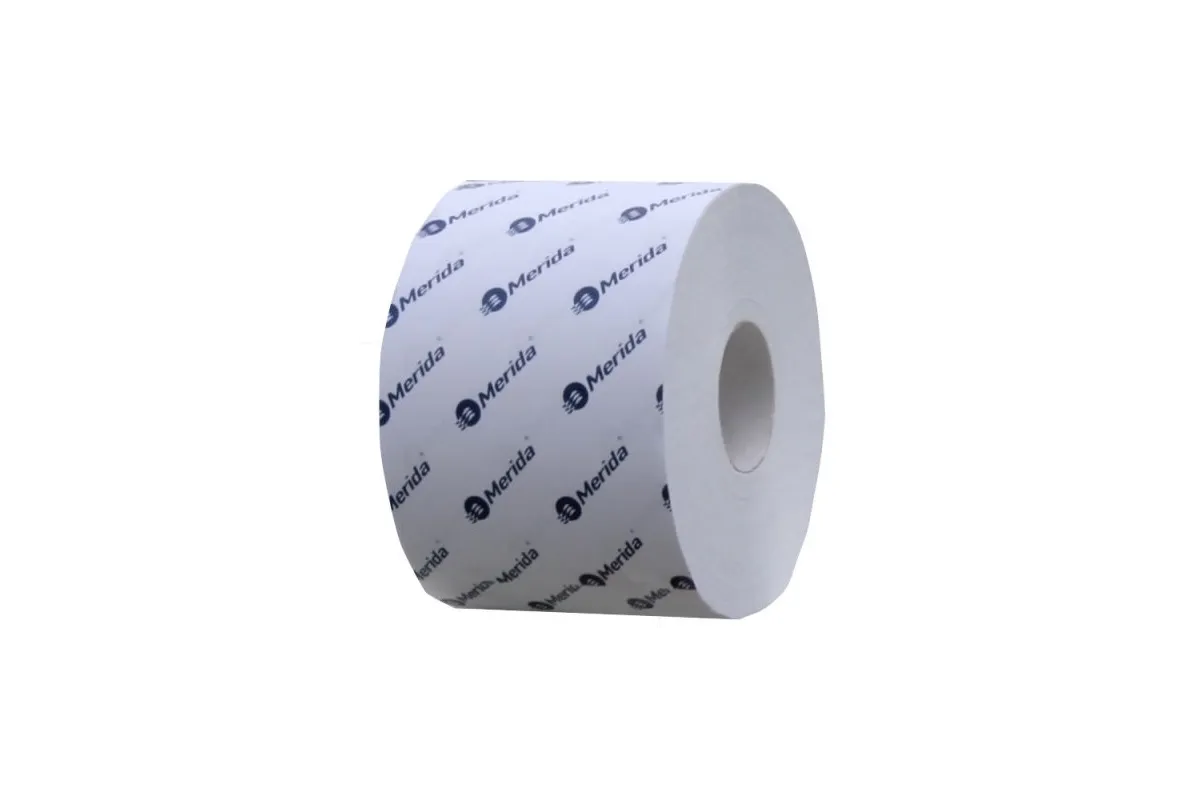 PAPIER TOALETOWY MERIDA OPTIMUM BIAŁY 13,5 CM, WOREK 18 SZT., ŚR. 13,5 CM, DŁ. 68 M, 2-WARSTWOWY POB503