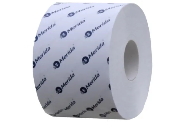 PAPIER TOALETOWY MERIDA OPTIMUM BIAŁY 13,5 CM, WOREK 18 SZT., ŚR. 13,5 CM, DŁ. 68 M, 2-WARSTWOWY POB503