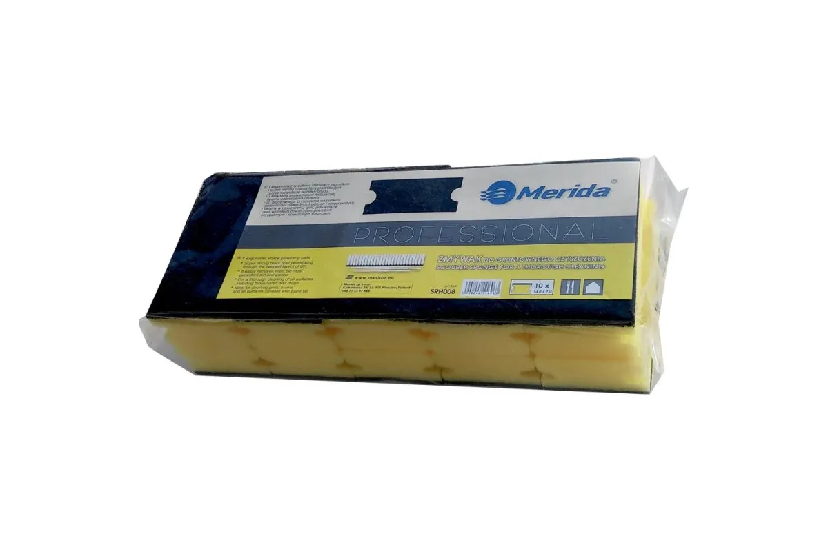 ZMYWAK PROFESJONALNY DO GRUNTOWNEGO CZYSZCZENIA, PIANKA ŻÓŁTA, FIBRA CZARNA, OPAKOWANIE 10 SZT. SRH008