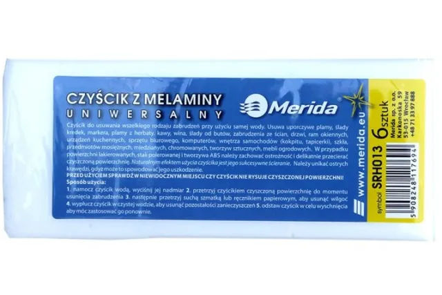 CZYŚCIK Z MELAMINY UNIWERSALNY, PACZKA 6 SZT. MERIDA SRH013