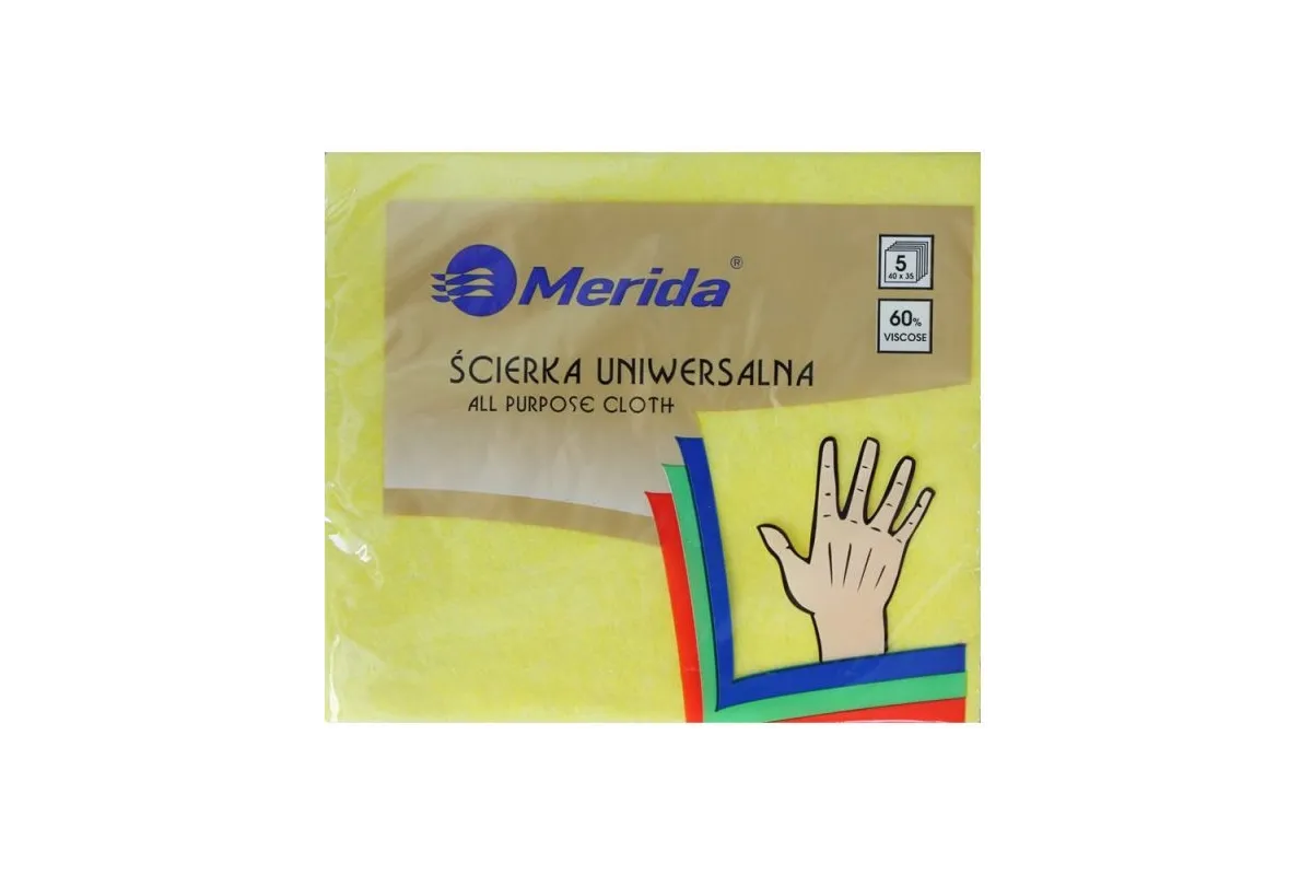ŚCIERKA UNIWERSALNA ŻÓŁTA, PACZKA 5 SZT. MERIDA SRL004