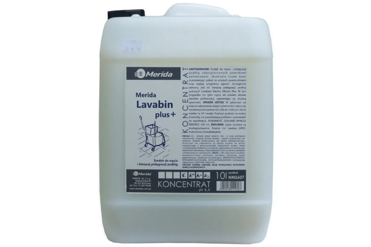 Merida Lavabin Plus środek do mycia i pielęgnacji podłóg zabezpieczonych powłoką ochronną, karnister 10 l NMS607