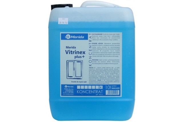 MERIDA VITRINEX PLUS + środek do mycia szyb i powierzchni szklanych, karnister 10 litrów NMU605