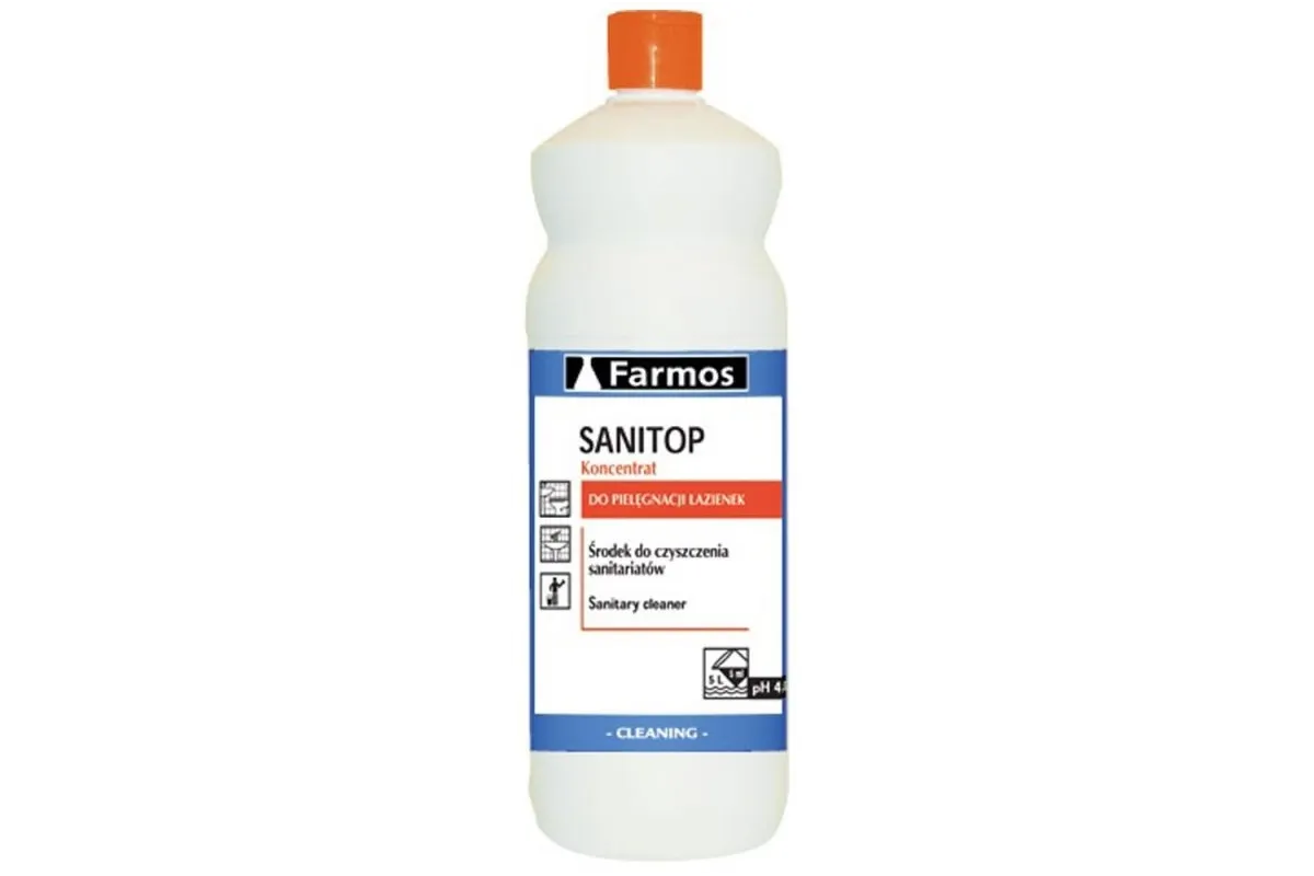 Sanitop - kwaśny preparat do bieżącej pielęgnacji urządzeń sanitarnych, butelka 1 l F603