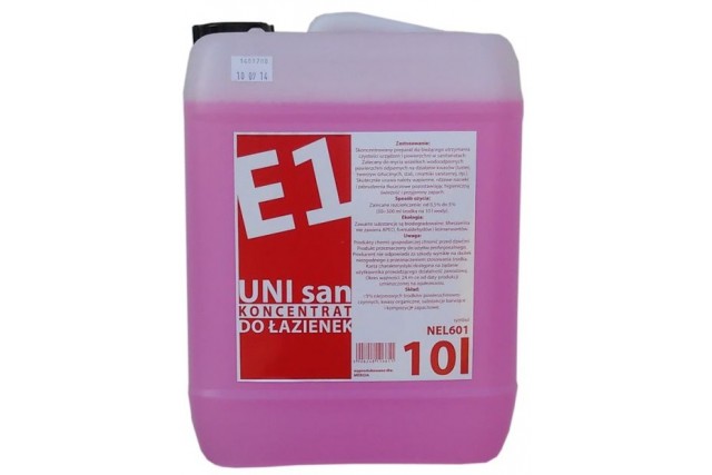 E1 UNI SAN KANISTER 10 L do mycia powierzchni i urządzeń odpornych na działanie kwasów MERIDA NEL601