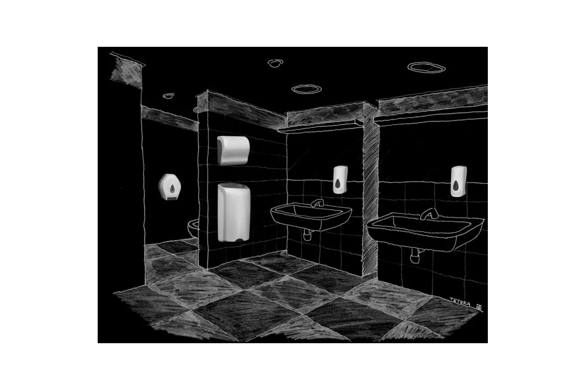 MECHANICZNY PODAJNIK RĘCZNIKÓW W ROLACH MERIDA UNIQUE SOLID CUT GLAMOUR WHITE SPARK LINE CUH368