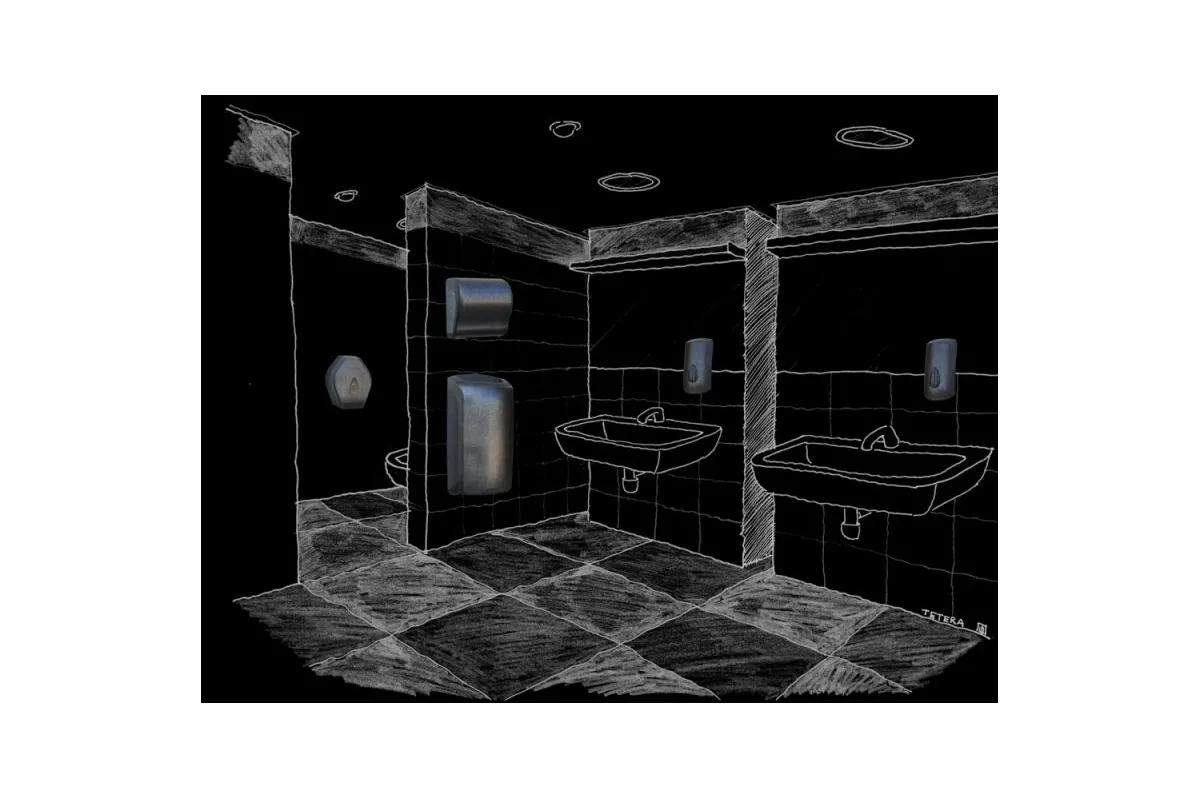 POJEMNIK NA PAPIER TOALETOWY W LISTKACH MERIDA UNIQUE GLAMOUR BLACK SPARK LINE BUH469