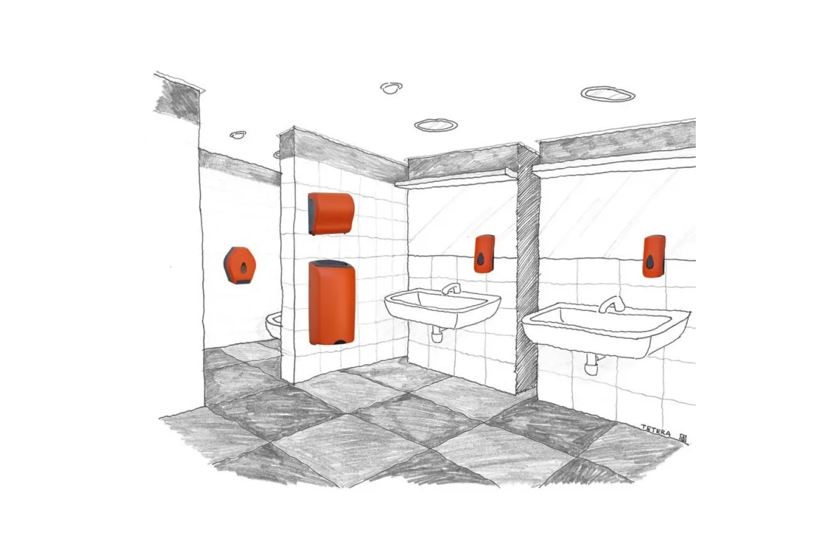 POJEMNIK NA PAPIER TOALETOWY MERIDA UNIQUE ORANGE LINE BUO201