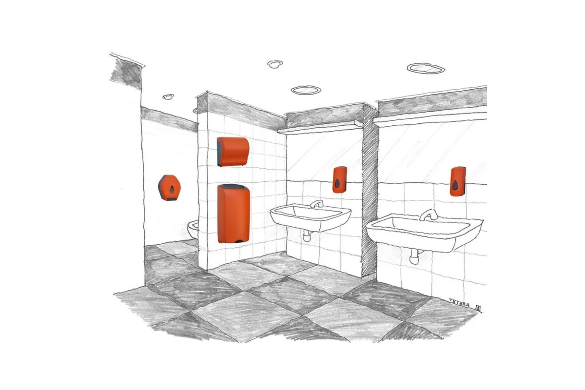 POJEMNIK NA PAPIER TOALETOWY W LISTKACH MERIDA UNIQUE ORANGE LINE BUO401