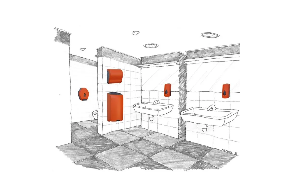 MECHANICZNY PODAJNIK RĘCZNIKÓW W ROLACH MERIDA UNIQUE LUX CUT ORANGE LINE CUO301