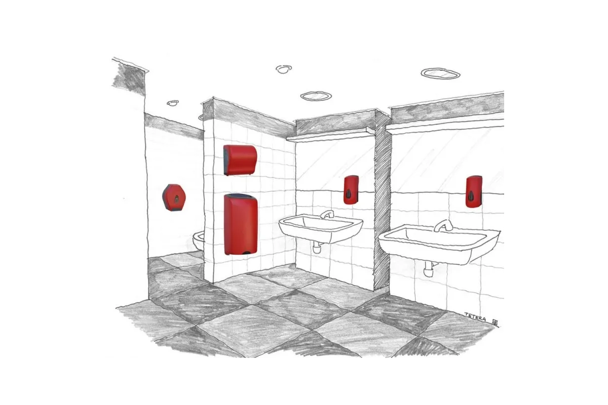 POJEMNIK NA PAPIER TOALETOWY MERIDA UNIQUE RED LINE BUR201