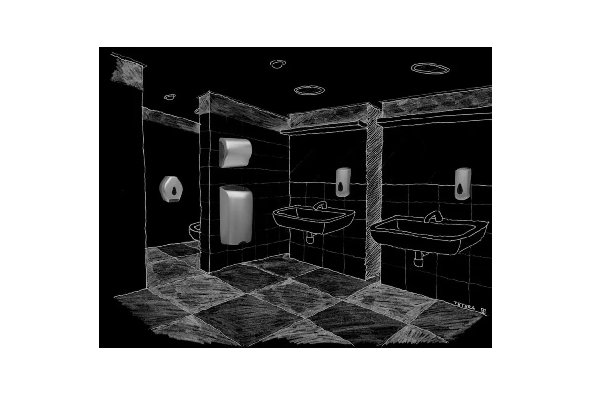 POJEMNIK NA PAPIER TOALETOWY W LISTKACH MERIDA UNIQUE SILVER LINE BUS401