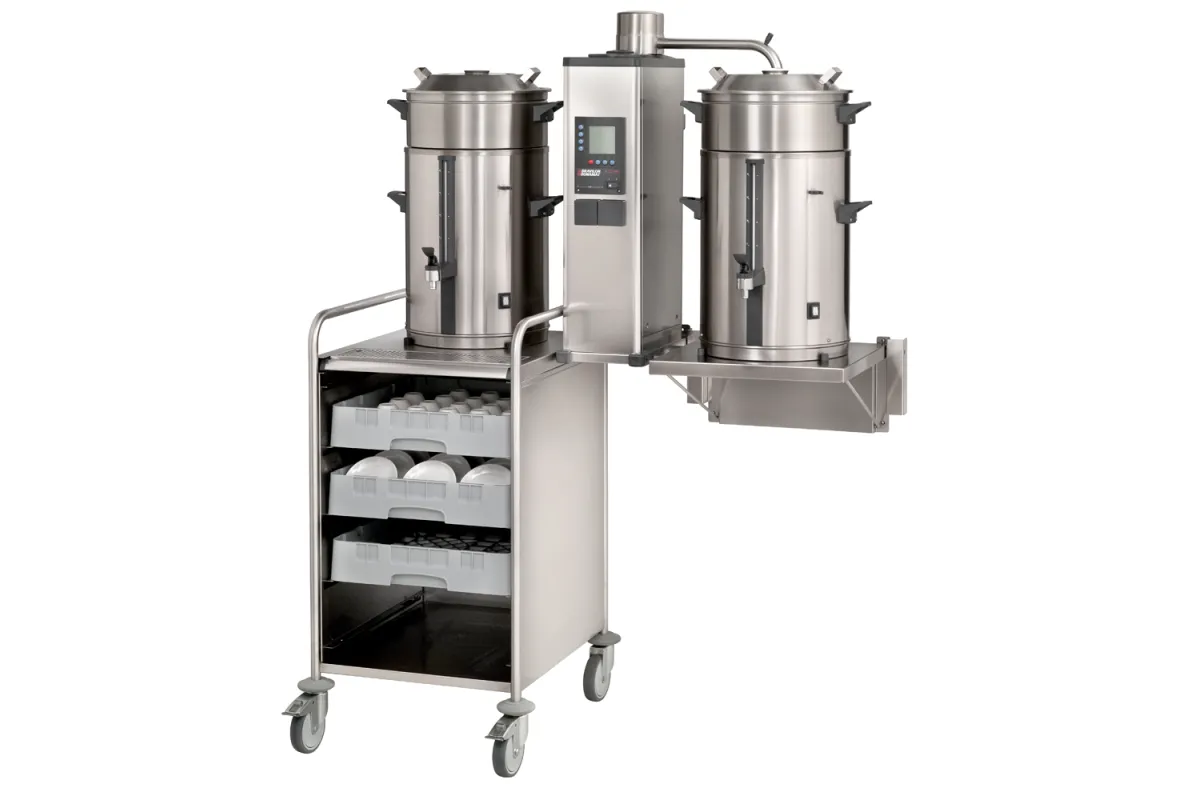 Bravilor B20 W L/R - ekspres przelewowy z filtrem okrągłym z podłączeniem do wody 3/4 cala do montowania na ścianie