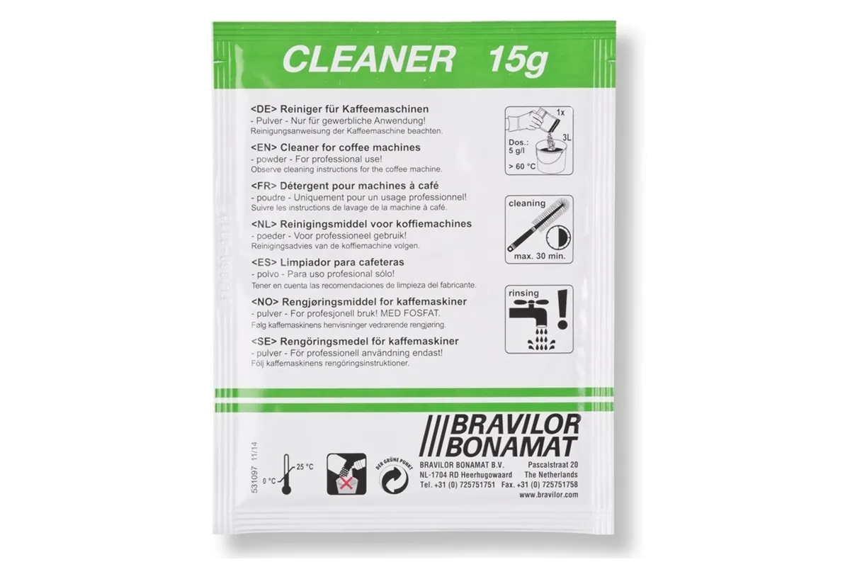 Cleaner Bravilor do czyszczenia np. termosów z osadów kawy, herbaty, plam itp. (4 x 15 saszetek po 15 gram)