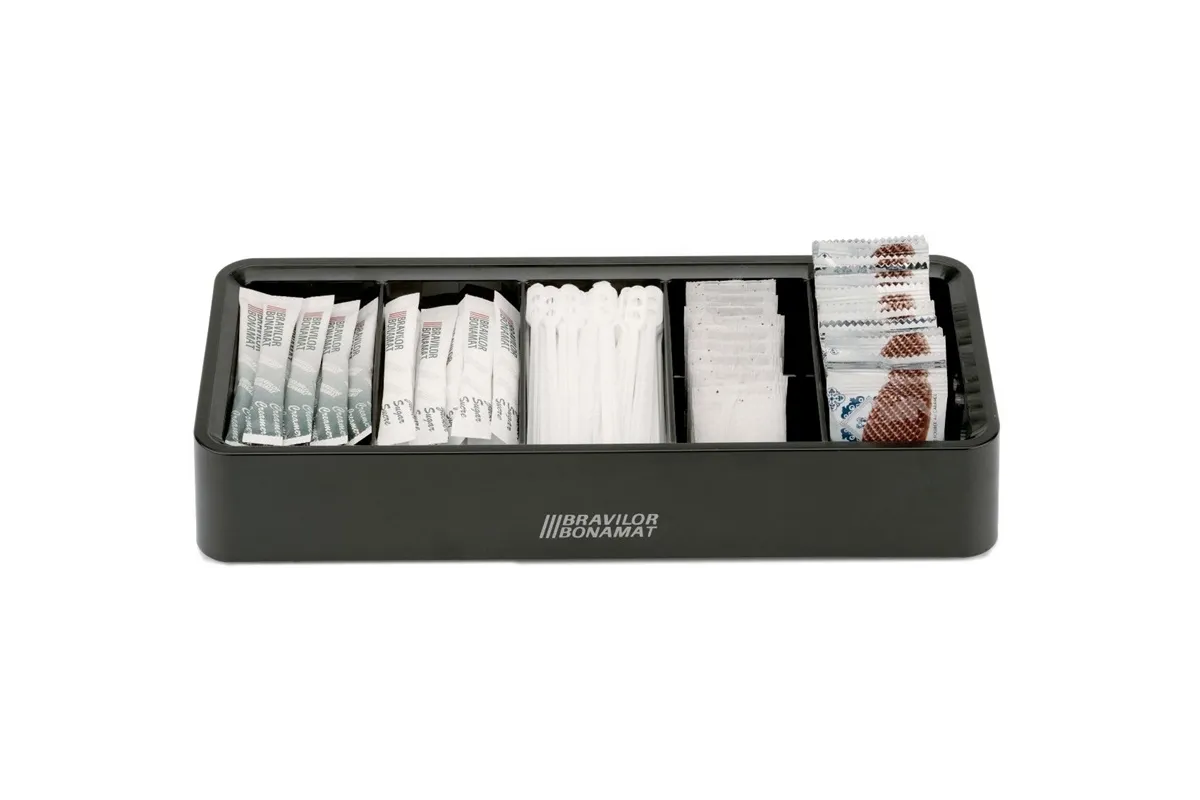 Pojemnik na dodatki Bravilor z 5 komorami na dodatki np: cukier, mleko, łyżeczki (10 szt.)