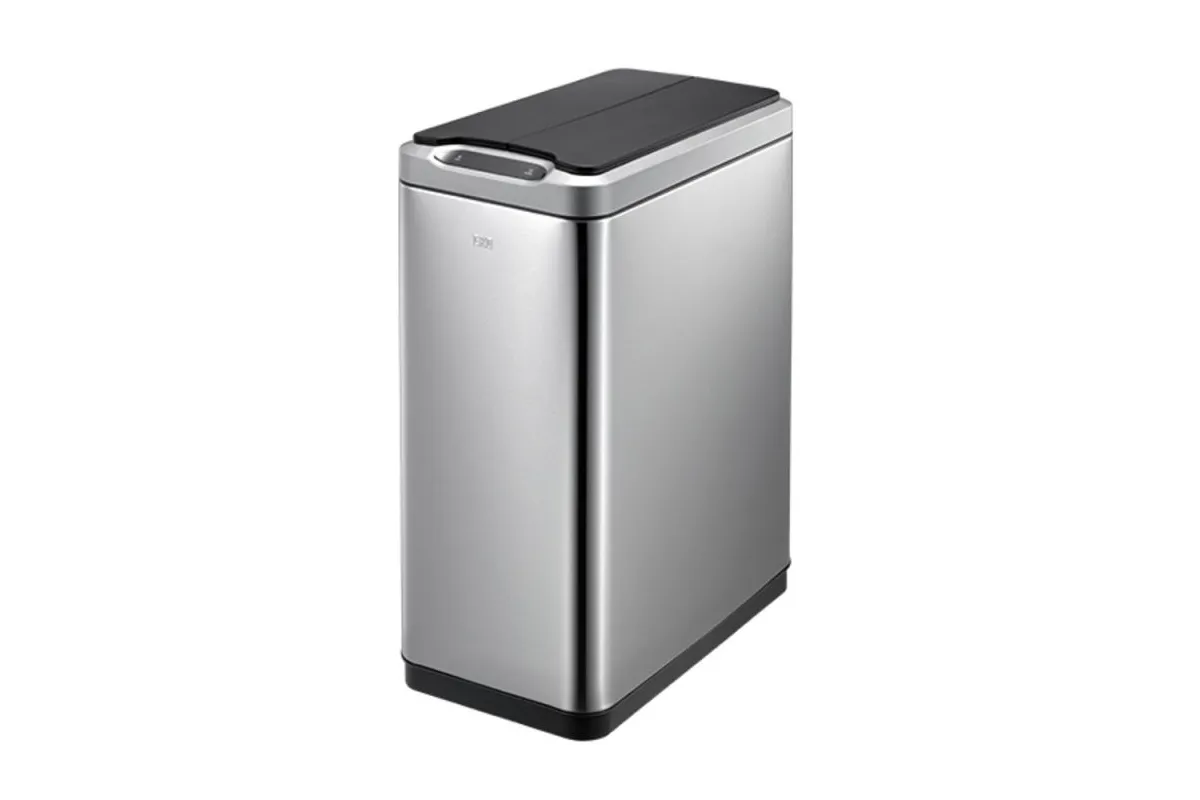 KOSZ AUTOMATYCZNY SENSOR, BEZDOTYKOWY, PROSTOKĄTNY, POKRYWA DWUDZIELNA, STAL MATOWA 45 L