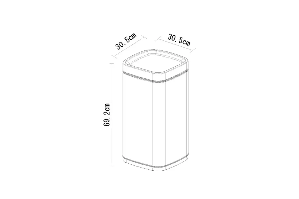 KOSZ OTWARTY KWADRATOWY O POJEMNOŚCI 35 L, STAL MATOWA MERIDA KIM102