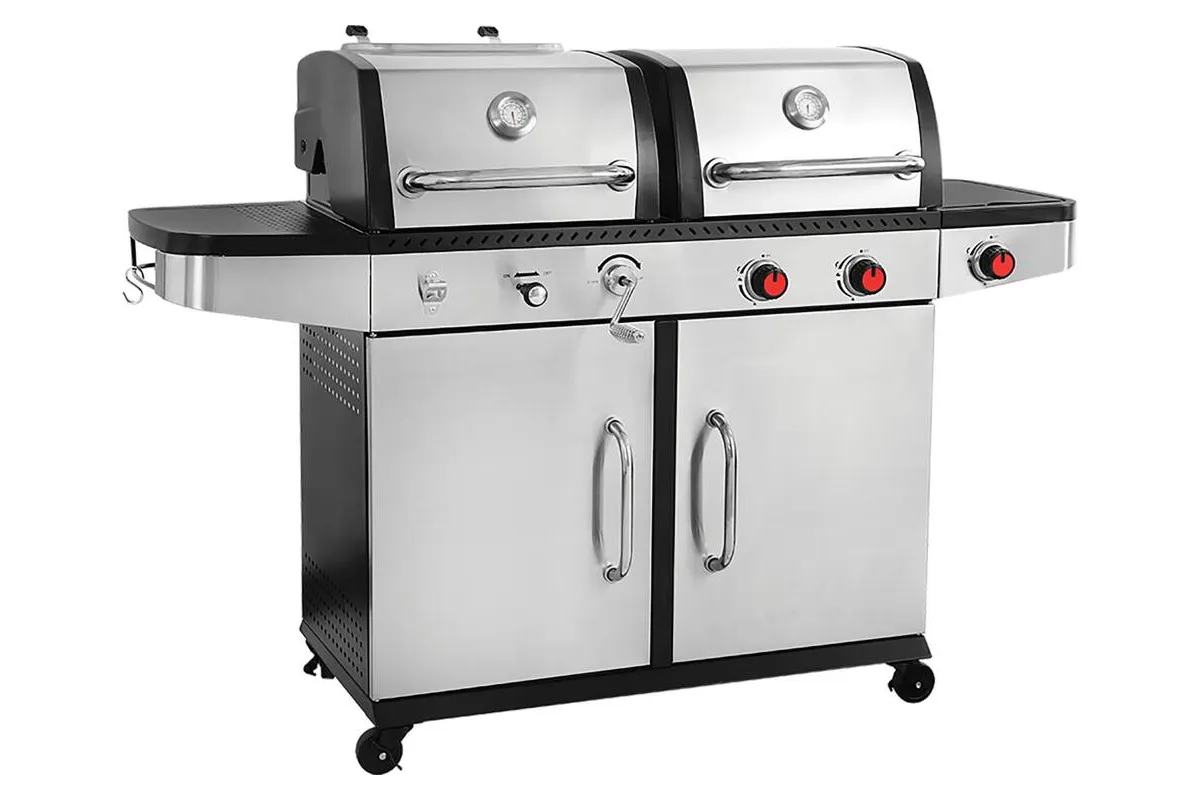 Grill 2w1, gazowy + węglowy, stal nierdzewna, 8,2kw Yato YG-20030